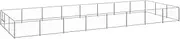 Dog Kennel, Pet Dog Fence, Steel Dog Pen Outdoor Exercise Pen with Doors for Yard Medium Large Dogs, Silver