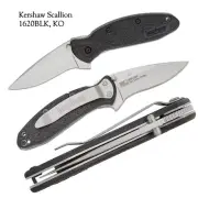 New KERSHAW Ken Onion Scallion 1620BLK Black Assisted Flipper Liner Lock Knife