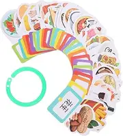 Toddmomy 30pcs Educational Flash Cards for Portable Learning Cards with Designs Safe Material for English and Chinese Language Development
