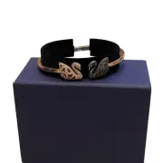 Swarovski Facet Swan Bangle Bracelet Multi Color, Size Small