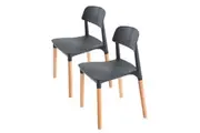 2X Retro Belloch Stackable Dining Cafe Chair BLACK