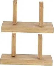 2pcs Fan Rack Fan Base Fan Display Holder Folding Fan Stand Fan Display Bracket Fan Bracket Fan Display Stand Fan Display Rack Decorative Hand Fan Holder Bamboo Light Brown