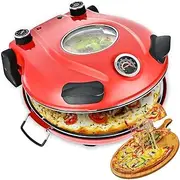 Electric Pizza Maker, Non-Stick Pizza Maker Machine For Home, Indoor Portable Pizza Oven, Table Top Pizza Oven Pizza Cooker, Rapid Heating Up To 420°C, for Pizzas/Nachos/Fajitas/Omelettes A