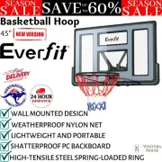 Everfit 45" Basketball Hoop Backboard Wall Mounted Portable Ring Net Indoor Goal