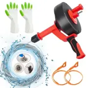 Plumbing Snake Drain Auger,Drain Clog Remove with Drill Adapter Manually or P...