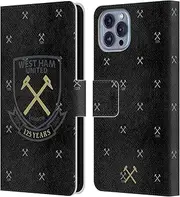 Head Case Designs Officially Licensed West Ham United FC Third 2020/21 Crest Kit Leather Book Wallet Case Cover Compatible With Apple iPhone 14