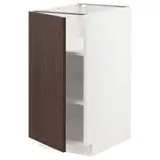 METOD base cabinet with shelves, white/Sinarp brown, 40x60x80 cm