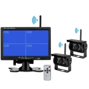 2x Wireless Reversing Camera for Bus Truck Caravan Car 7" Monitor Screen 12-24V