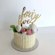 Acrylic Gold Mirror 'forty five' Birthday Cake Topper Party Decorating Supplies