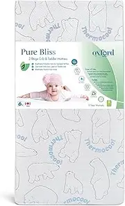 Oxford Baby Pure Bliss Dual Stage Baby Crib Mattress, Water Resistant, Green Guard Gold Certified