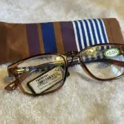 Studio ICU Eyewear Women BROWN Oval Reading Glasses +2.00 #7685 NEW