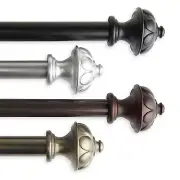 Fargo 3/4” Adjustable Window Drapery Curtain Rod 18"-170" (5 sizes, 4 colors)
