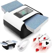 Rechargeable Card Shuffler, Automatic 1-2 Deck Card Shuffler, One Push Operation, Low Noise, Electric Card Shuffler