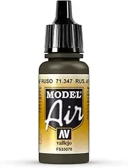 Acrylicos Vallejo S.L. Tabletop Supplies Model Air Russian AF Dark Green 17ml Acrylic Paint Modelling Kit