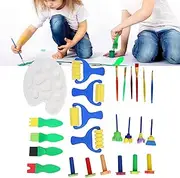 Sponge Painting Tools, Stamp Palette Kit Sponge Paint Brush Set Early Learning Tools for Christmas for Children's Gifts for Thanksgiving for Birthday