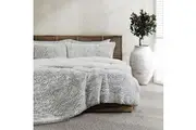 Faux Fur Silver 3 Piece Comforter Set by Ardor
