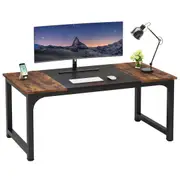 Tribesigns Modern Computer Desk, 63 x 31.5 inch Large Office Desk, Vintage Black Metal Frame
