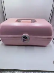 Caboodles Liquid Metallic 2622 pink GLITTER Makeup Case Organizer Butterfly