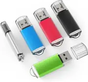 5 Pack 32GB USB 2.0 Flash Drive Memory Stick Thumb Drives (5 Mixed Colors: Black
