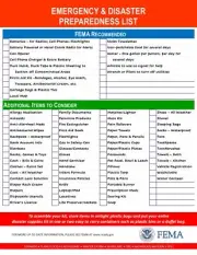 Disaster & Emergency Preparedness Checklist Survival Planning Guide w/ FEMA Info