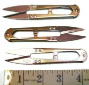 New 3 pcs. sewing thread nippers snippers trimming scissors first aid gold