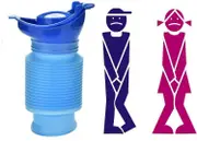 Ersam Emergency Reusable Urinal Portable Shrinkable Personal Mobile Toilet Potty Pee Bottle for Kids Adult Camping Car Travel (750 ML)