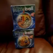 Christmas Puzzleballs LOT 2 Ravensburger Tree and Nutcracker Holiday Puzzle NEW