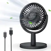 USB Mini Desk Fan with 4 Speeds and 310Â° Adjustment - Portable and Quiet