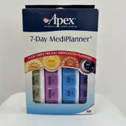 Apex 7 Day Medi Planner 4 Times a Day Medication Planning Easy Pill Removal NEW