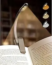 Book Light for Reading in Bed, Clip On Book Lamp with Stepless Dimming & 3 Colour Modes, Lightweight Battery Operated Clip-On Light for Kindle, Travel, Desk(Black)