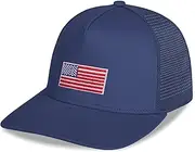[BUTITNOW] Boys American Flag Trucker Hat - Adjustable Snapback Baseball Cap for Kids - Breathable Mesh Back (3-14 Years)