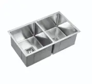 750/775/1000mm Top/Undermount Double Bowl 304 Stainless Steel Sink