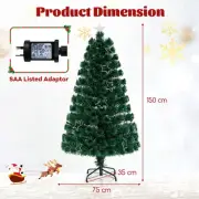 Pre-Lit 1.5M/1.8M Fiber Optic Christmas Tree with Shape-Adjustable Lights