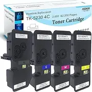 4 Colors Compatible TK5230 TK-5230 Toner Cartridge for Kyocera TK-5220 TK5220 Ecosys M5521cdn M5521cdw P5021 P5021cdn P5021cdw Printers 2600 & 2200 Pages TK5230K TK5230C TK5230M TK5230Y （BK/C/M/Y）