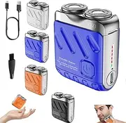 R12 Mini Shaver,Beard Shaver for Men, Men's Portable Mini Electric Shaver,Electric Mini Portable Razor, Portable Electric Shavers, USB Rechargeable One-Button Long Lasting for Home Travel (Blue)
