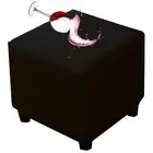 Waterproof Ottoman Cover Square Stretch PU Soft Folding Storage Ottoman Cover...
