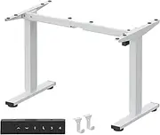 FLEXISPOT DIY Height Adjustable Standing Desk Frame Electric Sit Stand Desk Base, Home Office Stand up Desk Leg White Frame Only