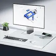 VASUHOME 32" x 20" Premium Tempered Glass Desk Mat with Beveled Edge - Ergonomic Desk Protector, Crystal Clear, Dry Erase Surface, Ideal Table Top Protector for Home & Office