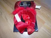 Red Devil Halloween Costume Accessory Kit Horned Headband Tail Bow Tie New