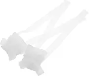[ANDRESLAD] 1 Pair Lace Bow Arm Sleeves Girl Bows Women's Sleeves Women's Diaphragm Cuff Sleeves Swivel Casters Charm Keychain Ruffle Sleeves Special Shelf Clamps Accessory Sleeves Cloth White