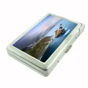Ocean View D4 Cigarette Case with Built in Lighter Metal Wallet