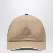 [Loro Piana] Beige baseball cap with logo L Brown