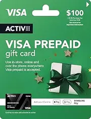 $100 Activ Visa Gift Card - Delivered by mail (plus $5.95 Purchase Fee)