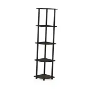 Furinno Turn-N-Tube 5 Tier Corner Display Rack Multipurpose Espresso/Black