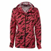 The North Face Womens Flyweight Hoodie Raspberry Red Mountain Print