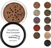 Root Touch Up Powder - 11 True-to-Nature Shades - Zero Fragrance, Talc or Parabens - Hairline Concealer by NuBeauti (Without Brush, Warm Brown)