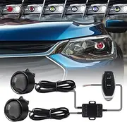 Sidaqi Devil Eye Lights for Cars Motorcycle 12-36V LED Dynamic Demon Eye Headlights with HD Lens 6 Eye Pattern Eyeball Lights Devil Eyes Light for Headlight Fog Light-2PCS