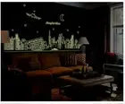 Glow in the dark (Shanghai City) Removable Wall Sticker Room Decal.