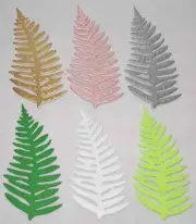 Fern Small Leaf Die Cuts 12pcs Cardstock colors Metallic & Green White Handmade