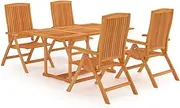 5 Piece Garden Dining Set Solid Teak Wood, Conversation Sets